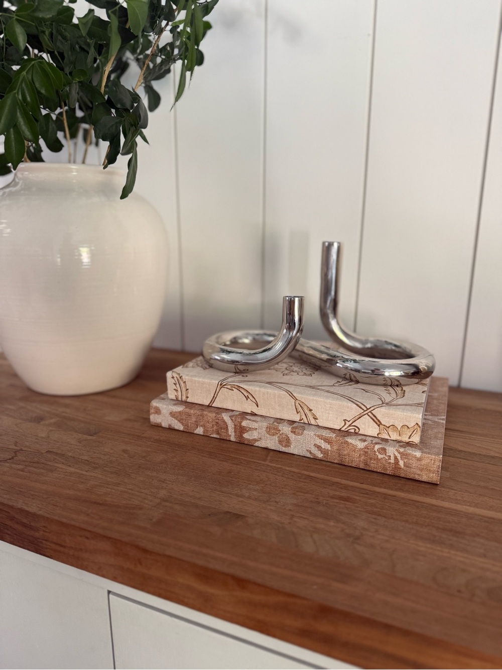 Studio McGee Polished Silver Loop Candle Holders